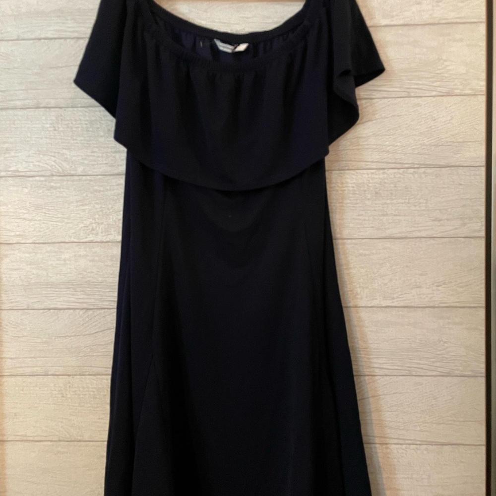 Off-Shoulder Navy Dress